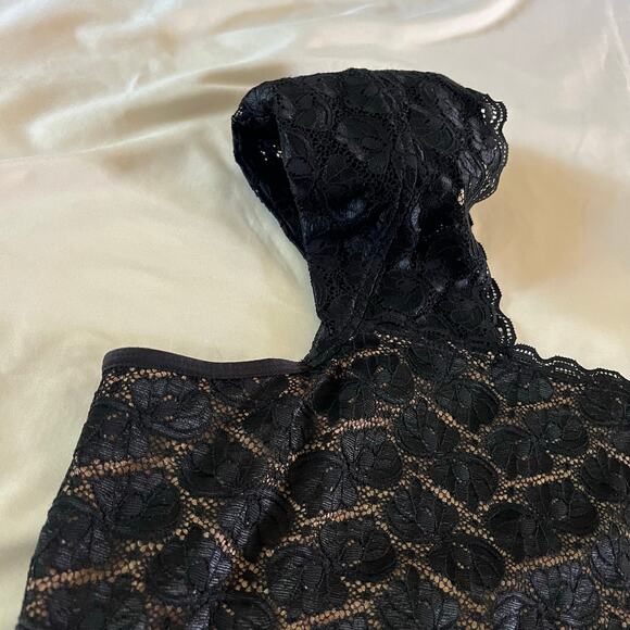 Black Lace Baby Doll Cap Sleeve Tank Sz XL Whimsygoth Fairy Grunge Stretchy - Picture 3 of 6